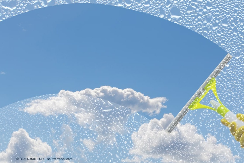 Fenster streifenfrei putzen mit Abzieher