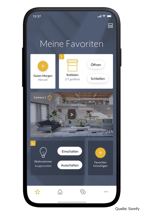 Einmal eingerichtet, ist die Steuerung über die TaHoma-App kinderleicht